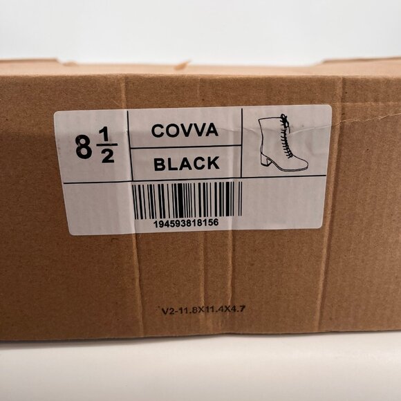 Journee Collection Covva Lace Up Boot Size 8.5 Black Faux Patent Leather - Picture 13 of 14